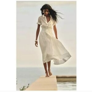 J. Crew Cream Midi Shirtdress